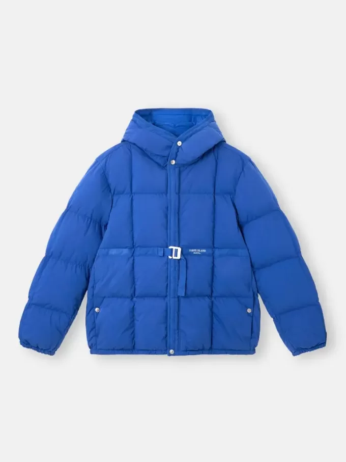 Kapuzen-Daunenjacke mit Anti-Drop- und Druckknopftaschen