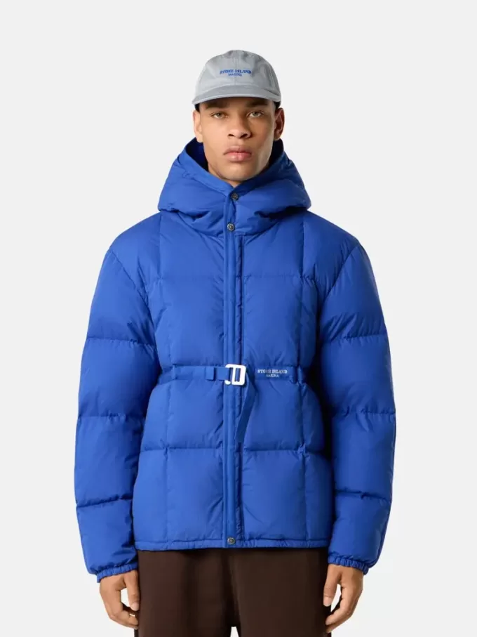 Kapuzen-Daunenjacke mit Anti-Drop- und Druckknopftaschen