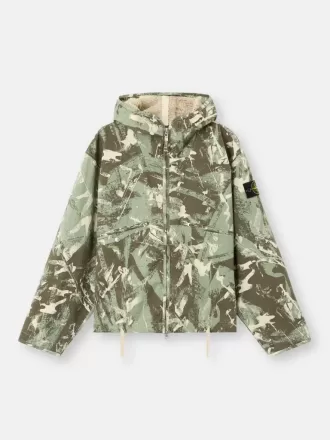 Kapuzenjacke mit Camouflage-Print und Anti-Drop-Beschichtung