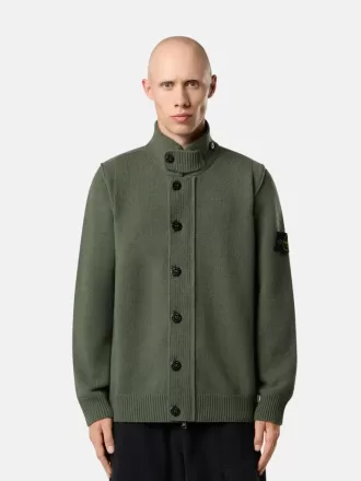 Knopfleiste-Pullover mit Filzbesatz