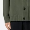 Knopfleiste-Pullover mit Filzbesatz