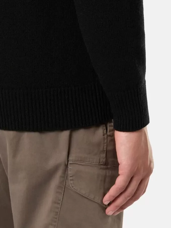 Knopfleiste-Pullover mit Filzbesatz