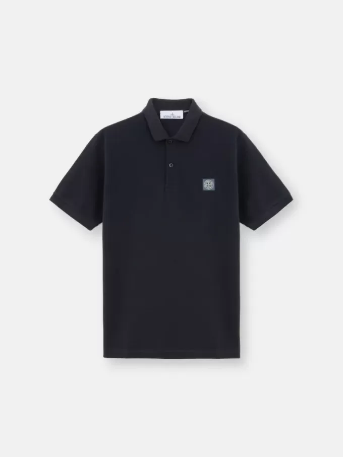 Kurzärmeliges Polohemd in regulärer Passform mit Kompass-Aufnäher