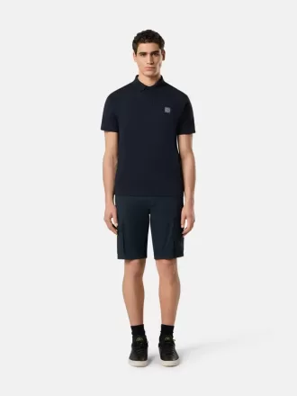 Kurzärmeliges Poloshirt mit Kompass-Aufnäher