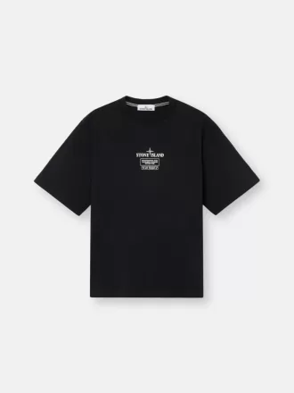 Kurzärmeliges T-Shirt in regulärer Passform mit „02 Industrial Logos”-Print