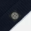 Mütze mit Compass-Aufnäher und geripptem Bündchen
