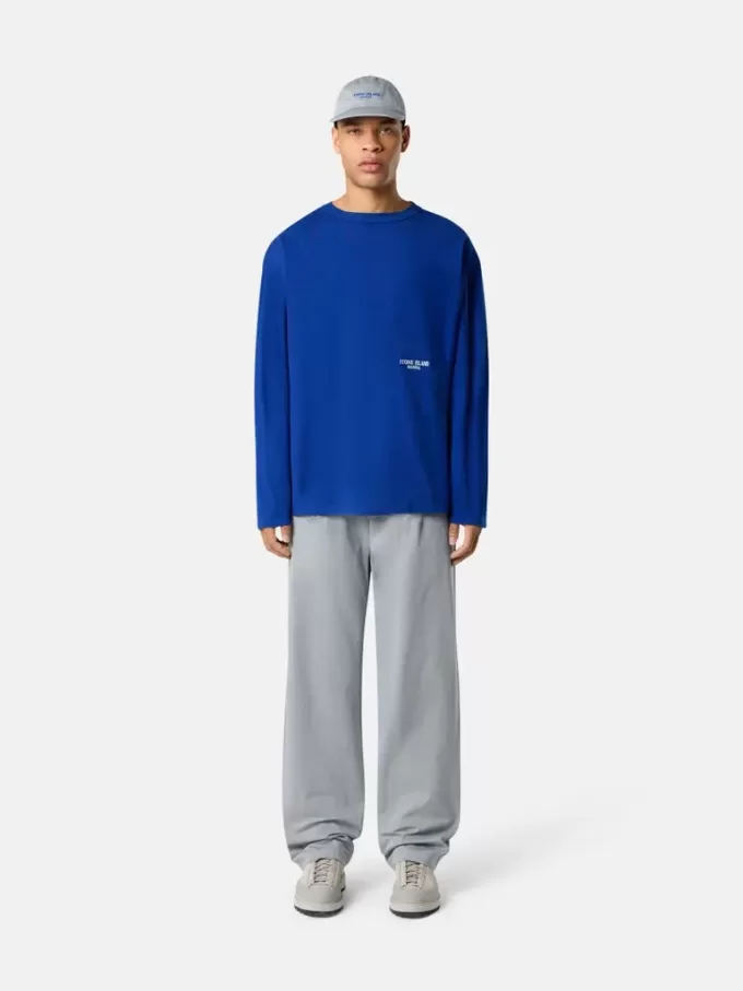 Oversized-Fit-Langarm-T-Shirt mit Marina-Stickerei