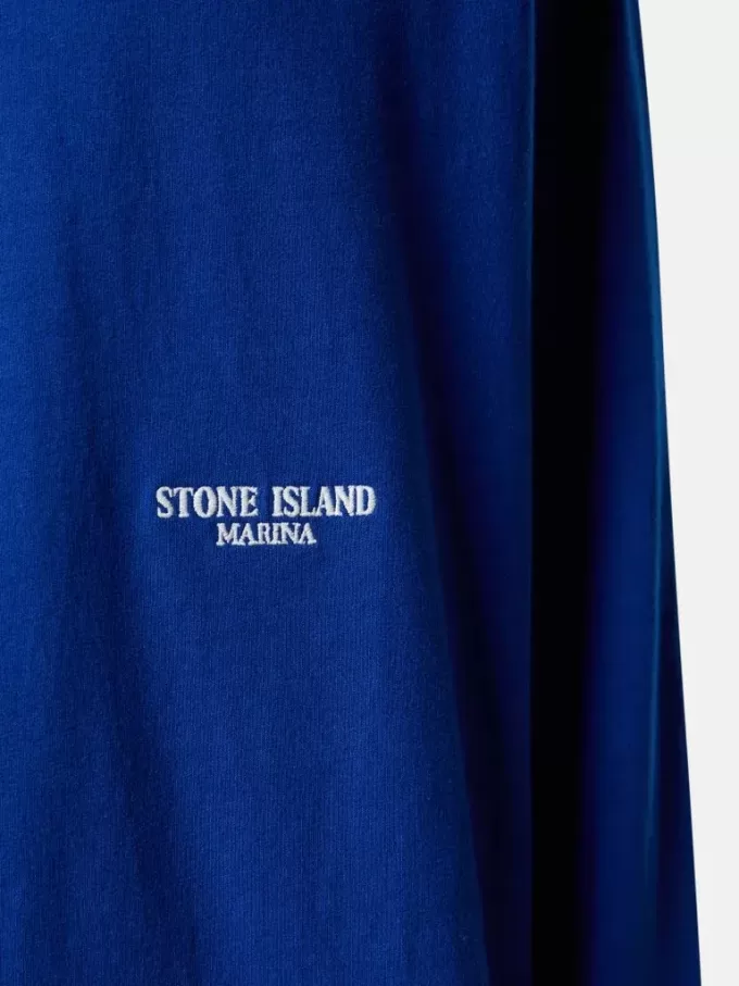 Oversized-Fit-Langarm-T-Shirt mit Marina-Stickerei