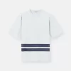 Oversized-Fit-T-Shirt mit kurzen Ärmeln und bedruckten Streifen