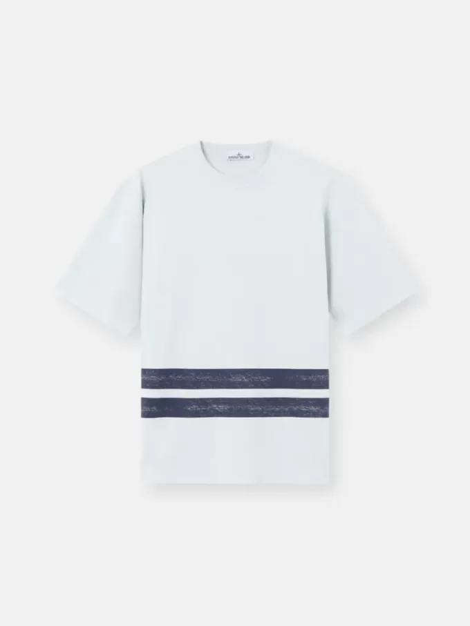 Oversized-Fit-T-Shirt mit kurzen Ärmeln und bedruckten Streifen