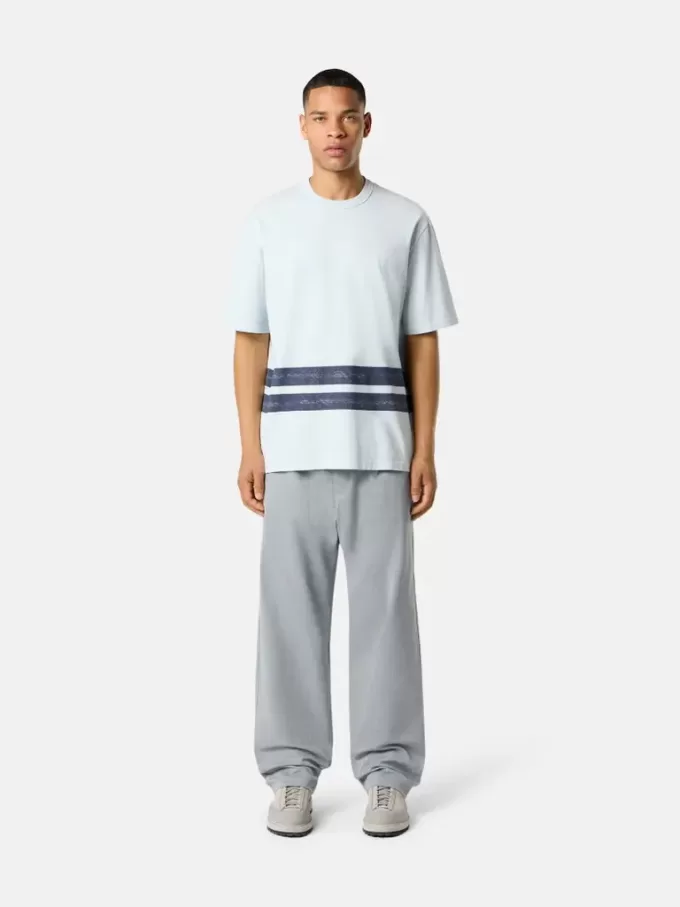 Oversized-Fit-T-Shirt mit kurzen Ärmeln und bedruckten Streifen
