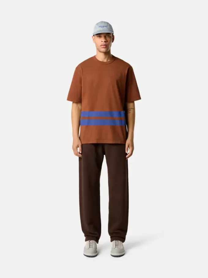 Oversized-Fit-T-Shirt mit kurzen Ärmeln und bedruckten Streifen