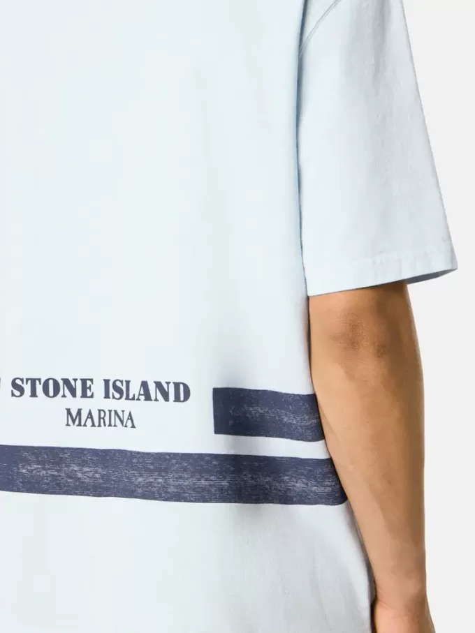 Oversized-Fit-T-Shirt mit kurzen Ärmeln und bedruckten Streifen