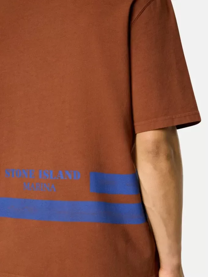 Oversized-Fit-T-Shirt mit kurzen Ärmeln und bedruckten Streifen