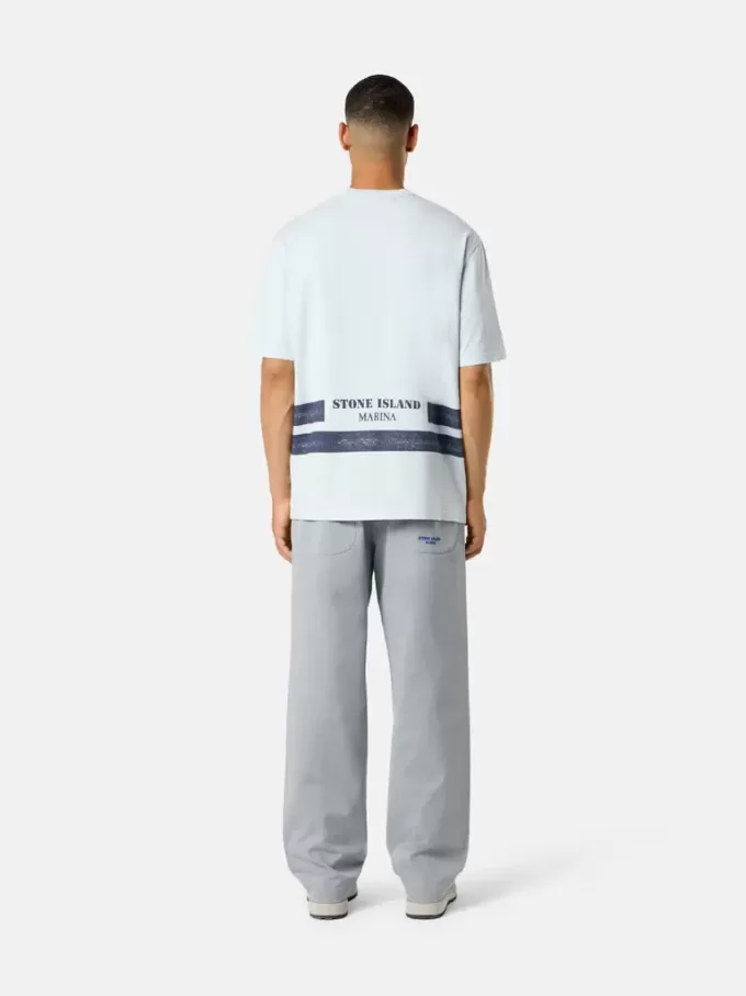 Oversized-Fit-T-Shirt mit kurzen Ärmeln und bedruckten Streifen