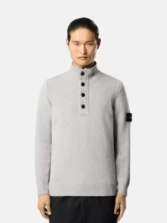 Pullover mit halbem Reißverschluss und Filzbesatz