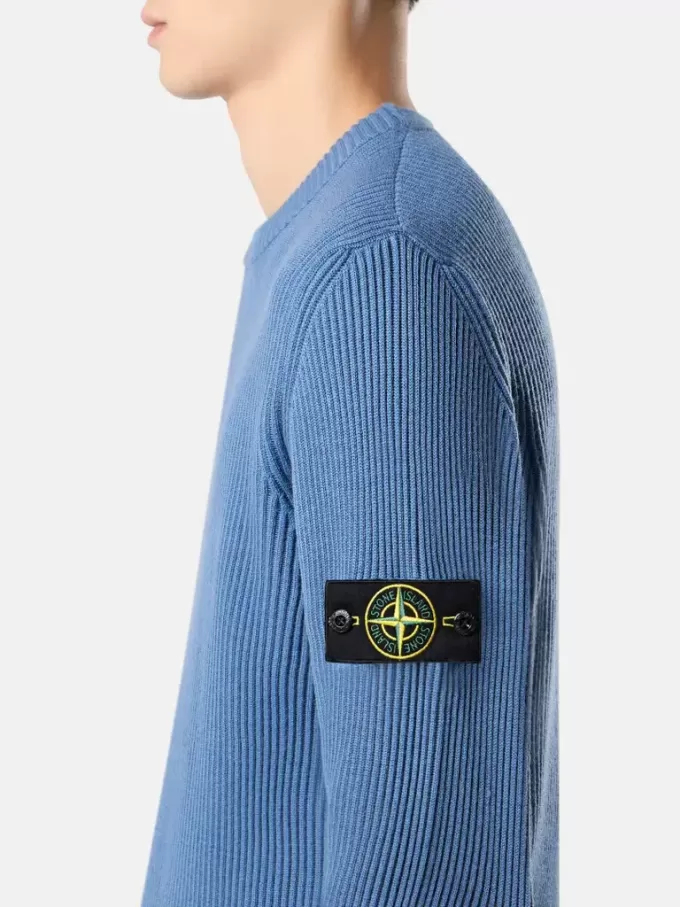 Pullover mit Rundhalsausschnitt und gerippten Bündchen