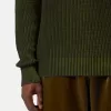 Pullover mit Rundhalsausschnitt, zweifarbigem Sprühmuster und Fischerrippen