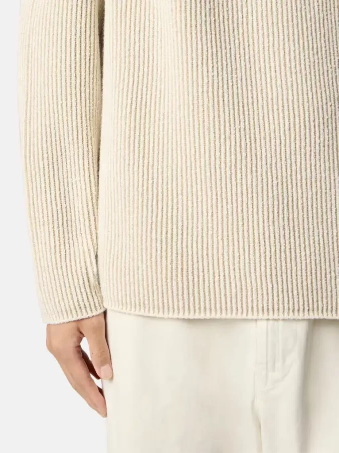 Pullover mit Stehkragen und Vanisé-Rippstruktur