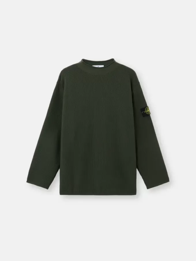 Pullover mit Stehkragen und Ziernähten