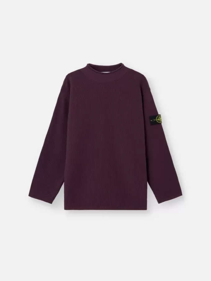 Pullover mit Stehkragen und Ziernähten