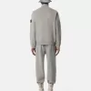 Regular-Fit-Sweatshirt mit halbem Reißverschluss und gerippten Einsätzen