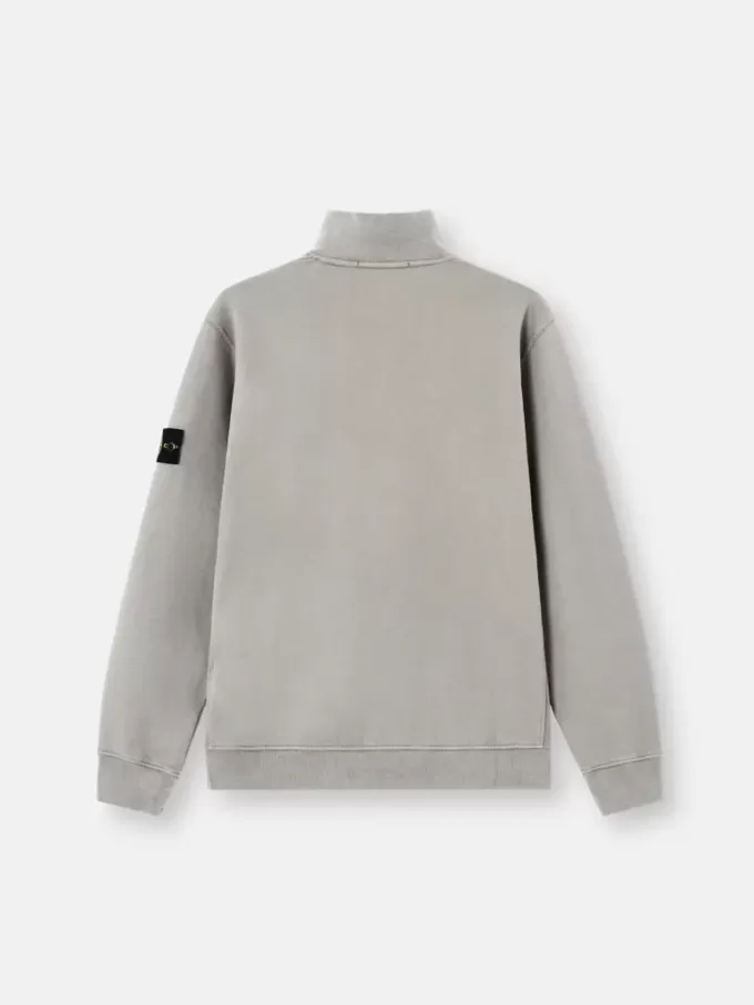Regular-Fit-Sweatshirt mit halbem Reißverschluss und gerippten Einsätzen
