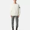 Regular-Fit-Sweatshirt mit Rundhalsausschnitt und gerippten Einsätzen