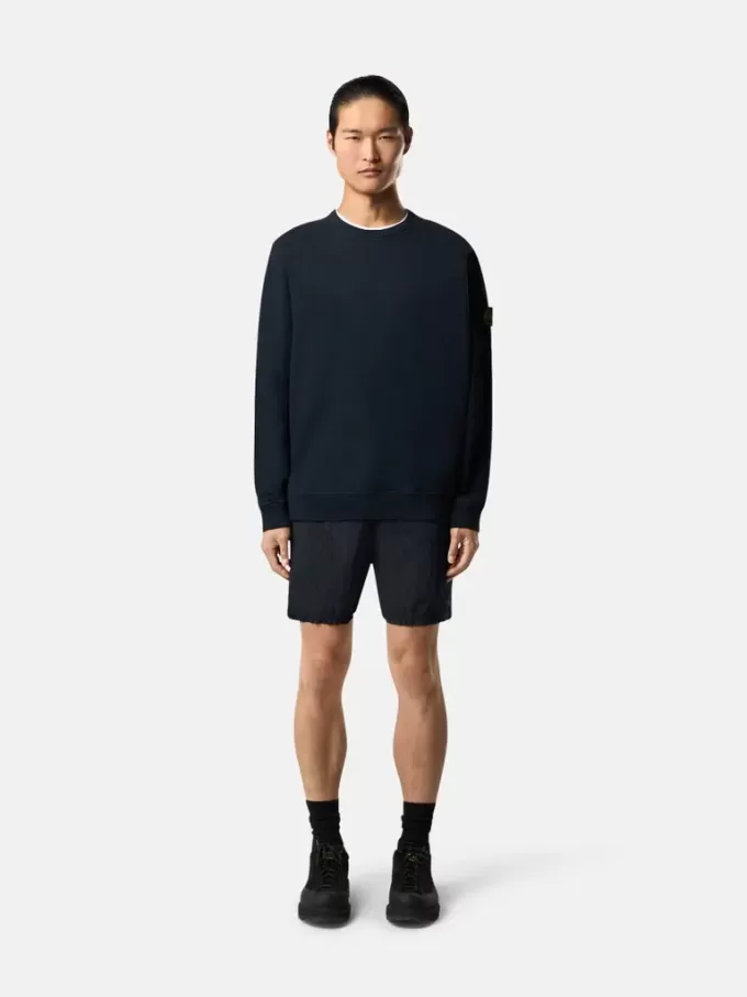 Regular-Fit-Sweatshirt mit Rundhalsausschnitt und gerippten Einsätzen