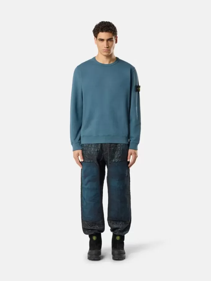 Regular-Fit-Sweatshirt mit Rundhalsausschnitt und gerippten Einsätzen