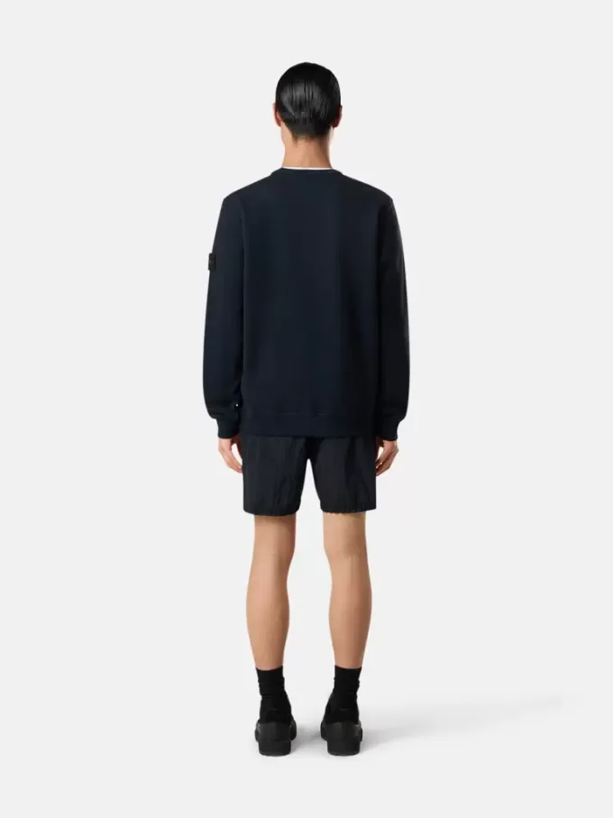 Regular-Fit-Sweatshirt mit Rundhalsausschnitt und gerippten Einsätzen