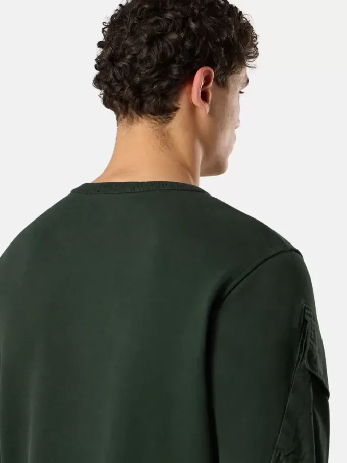 Regular-Fit-Sweatshirt mit Rundhalsausschnitt und Ärmeltaschen