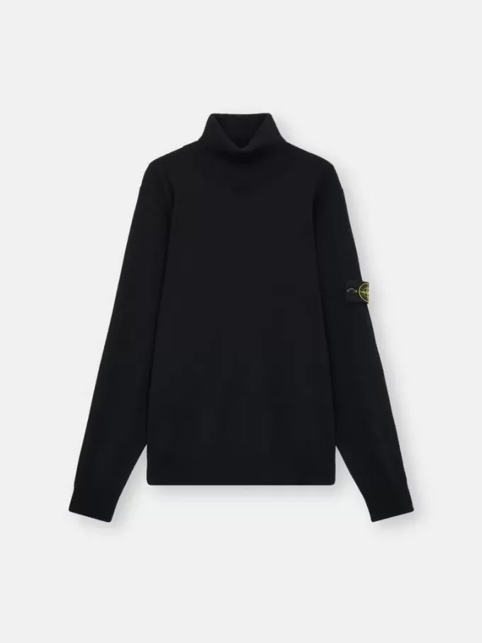 Rollkragenpullover mit gerippten Bündchen