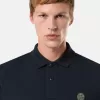 Schmal geschnittenes Kurzarm-Poloshirt mit Compass-Aufnäher
