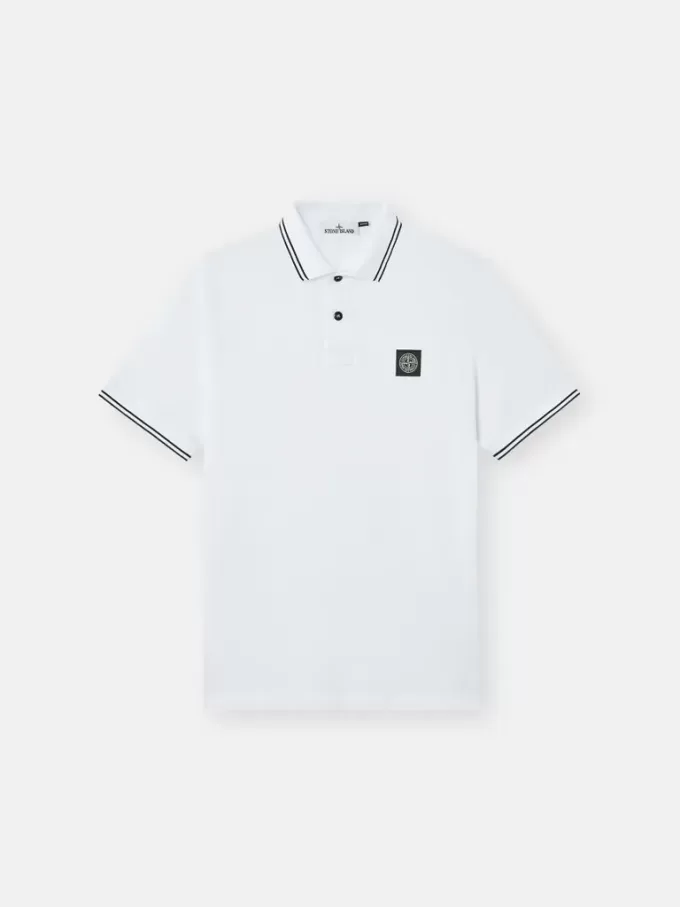Slim-Fit-Kurzarm-Poloshirt mit gestreiften Details
