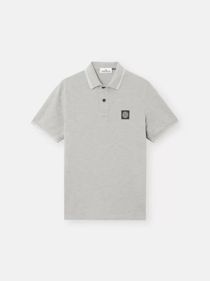 Slim-Fit-Kurzarm-Poloshirt mit gestreiften Details