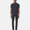 Slim-Fit-Kurzarm-Poloshirt mit gestreiften Details