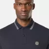 Slim-Fit-Kurzarm-Poloshirt mit gestreiften Details