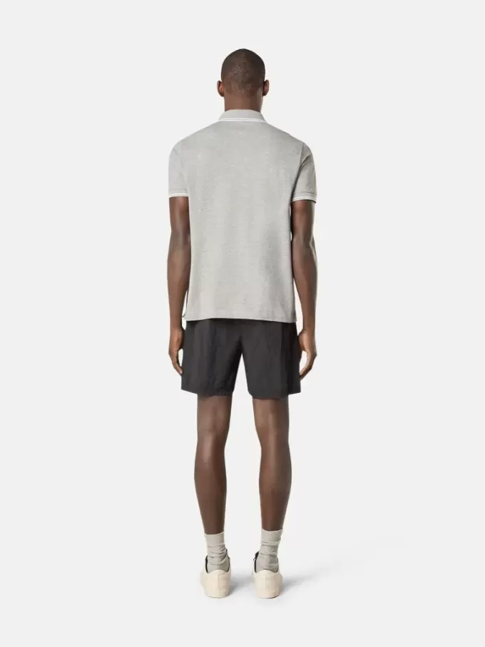 Slim-Fit-Kurzarm-Poloshirt mit gestreiften Details