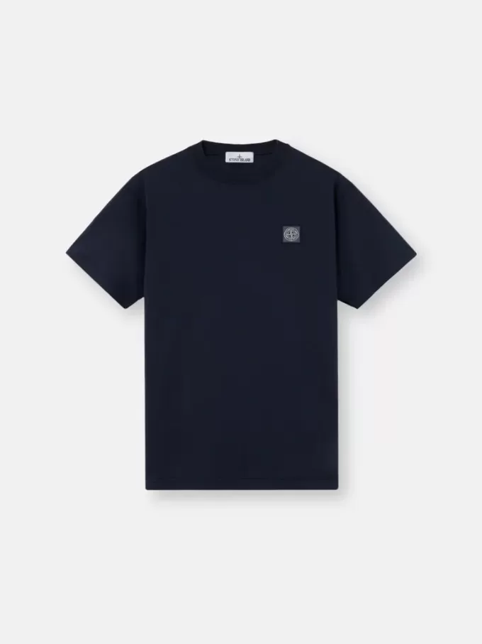 Slim-Fit-T-Shirt mit kurzen Ärmeln und Kompass-Aufnäher