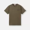 Slim-Fit-T-Shirt mit kurzen Ärmeln und Kompass-Aufnäher