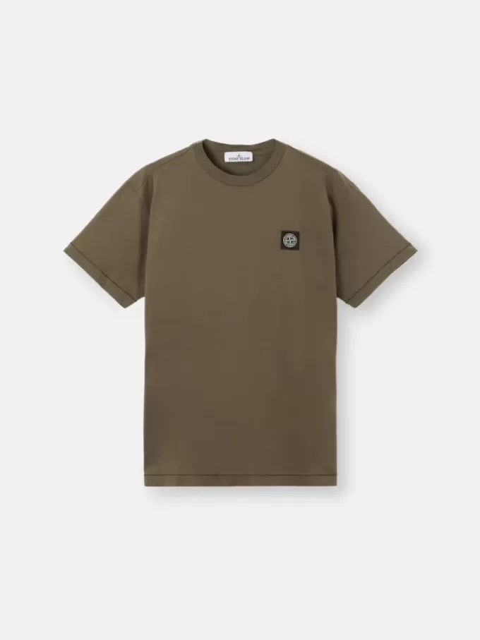 Slim-Fit-T-Shirt mit kurzen Ärmeln und Kompass-Aufnäher