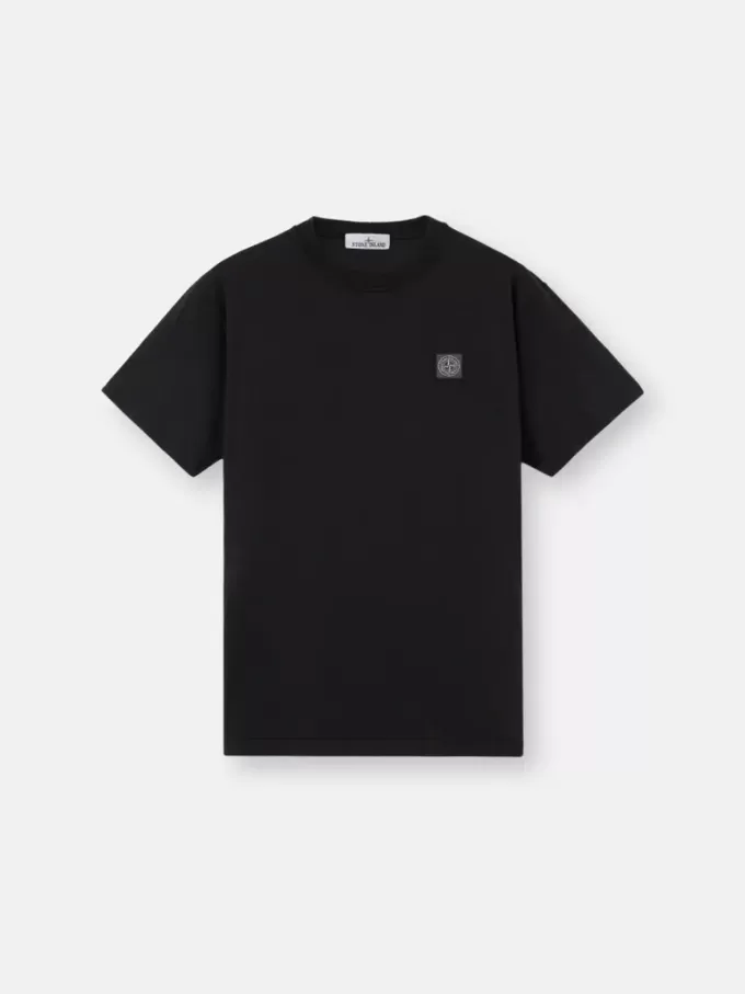 Slim-Fit-T-Shirt mit kurzen Ärmeln und Kompass-Aufnäher
