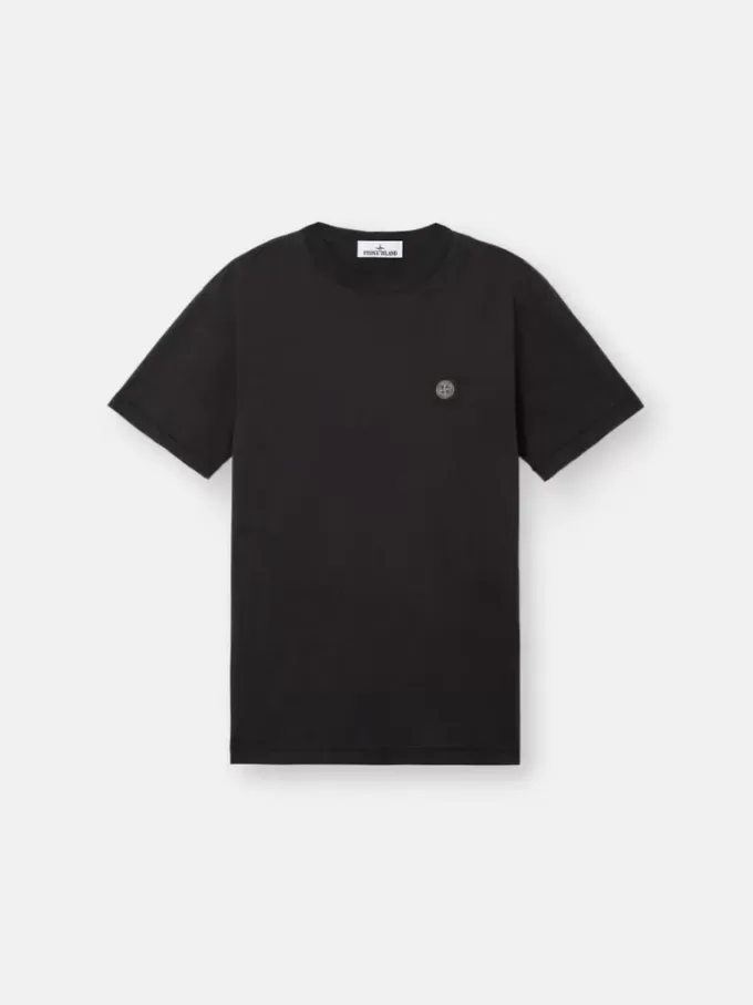 Slim-Fit-T-Shirt mit kurzen Ärmeln und Kompass-Aufnäher