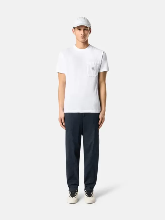 Slim-Fit-T-Shirt mit kurzen Ärmeln und Kompass-Aufnäher