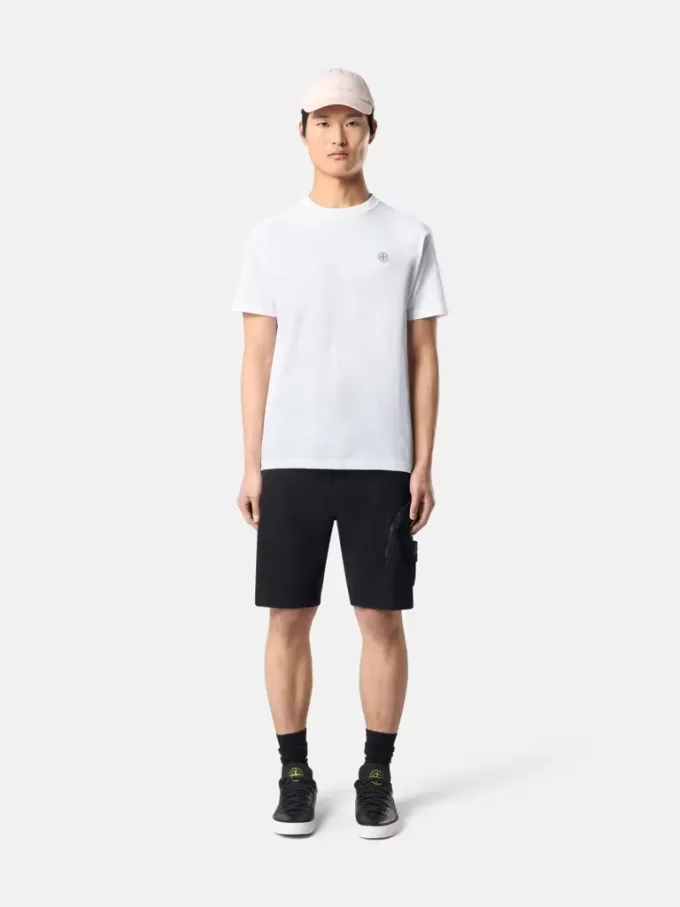 Slim-Fit-T-Shirt mit kurzen Ärmeln und Kompass-Aufnäher