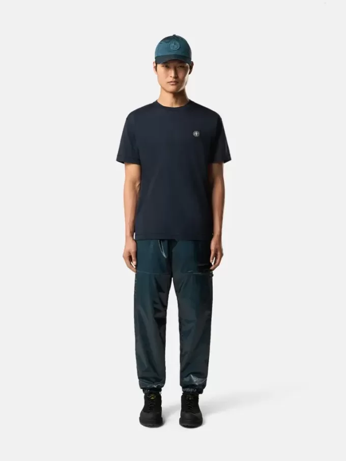 Slim-Fit-T-Shirt mit kurzen Ärmeln und Kompass-Aufnäher
