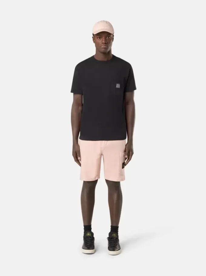 Slim-Fit-T-Shirt mit kurzen Ärmeln und Kompass-Aufnäher