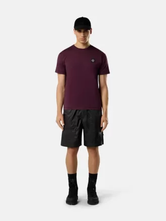 Slim-Fit-T-Shirt mit kurzen Ärmeln und Kompass-Aufnäher