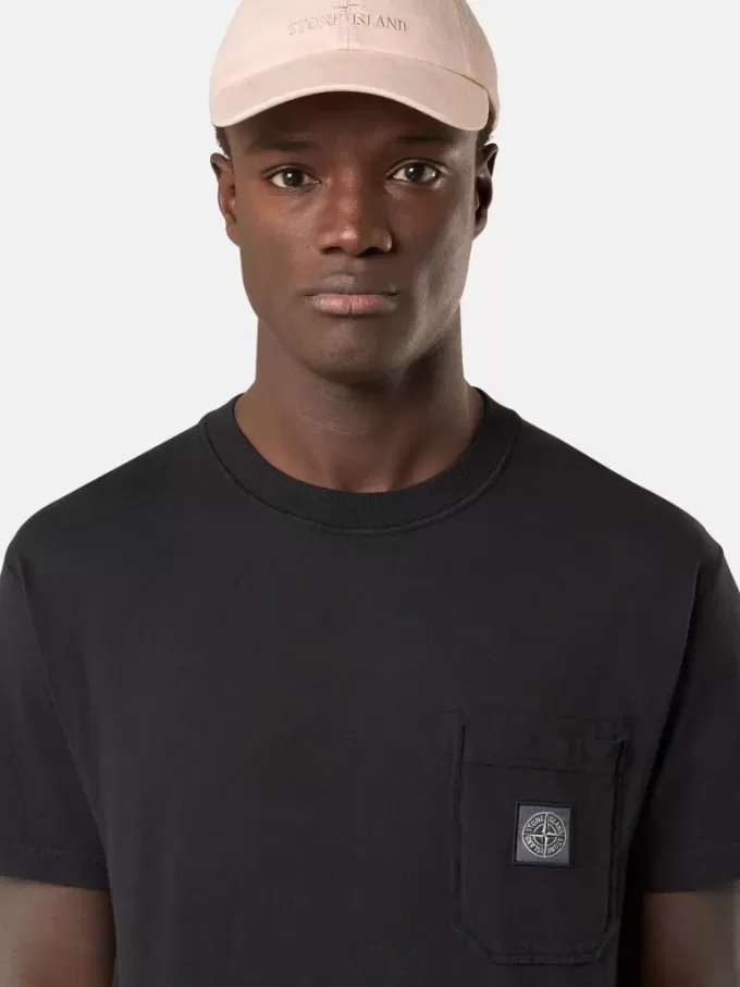 Slim-Fit-T-Shirt mit kurzen Ärmeln und Kompass-Aufnäher